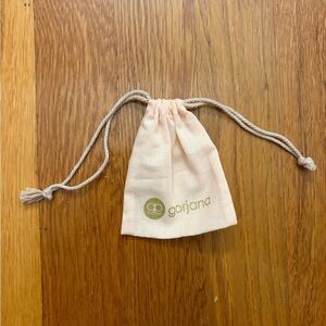 Gorjana Peach Drawstring Pouch with Gold Logo